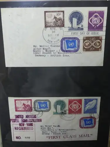 Vereinte Nationen New York FDCs ab 1951 besammelt im Ring Binder #LY662