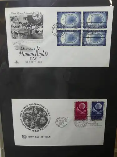 Vereinte Nationen New York FDCs ab 1951 besammelt im Ring Binder #LY662