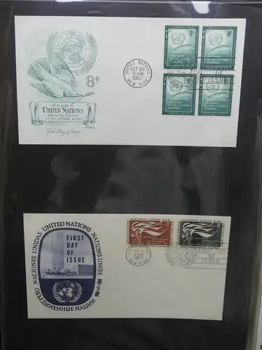 Vereinte Nationen New York FDCs ab 1951 besammelt im Ring Binder #LY662