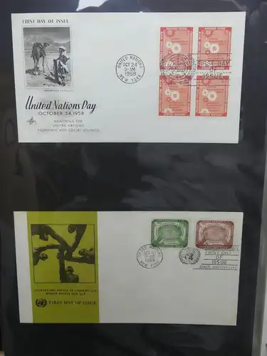 Vereinte Nationen New York FDCs ab 1951 besammelt im Ring Binder #LY662