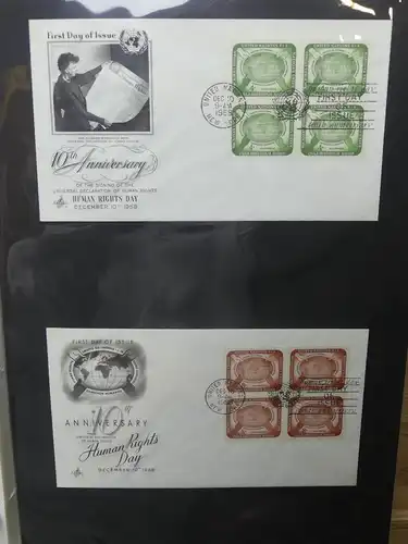 Vereinte Nationen New York FDCs ab 1951 besammelt im Ring Binder #LY662