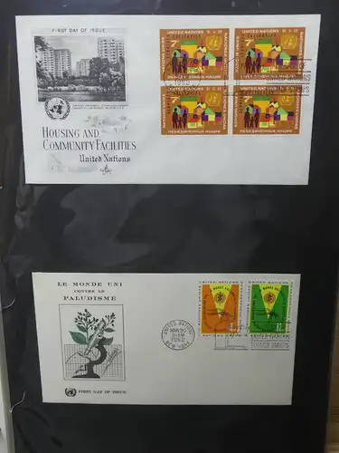 Vereinte Nationen New York FDCs ab 1951 besammelt im Ring Binder #LY662