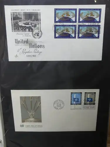 Vereinte Nationen New York FDCs ab 1951 besammelt im Ring Binder #LY662