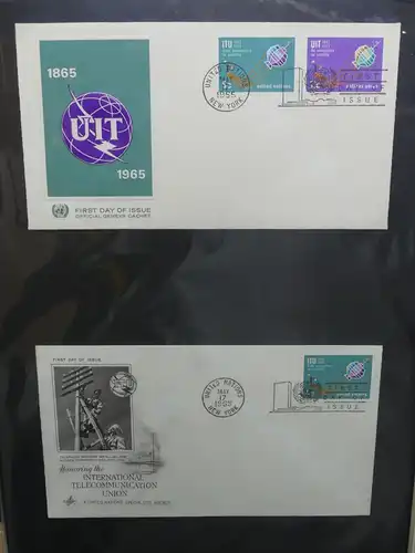 Vereinte Nationen New York FDCs ab 1951 besammelt im Ring Binder #LY662