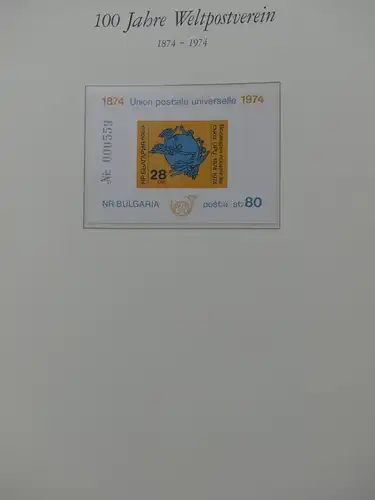 Motiv "100 Jahre Weltpostverein" postfrisch besammelt im Borek Vordruck #LY640