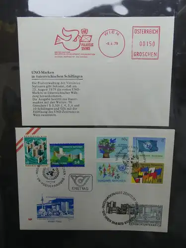 Vereinte Nationen Wien FDCs ab 1979 besammelt im Ring Binder #LY665