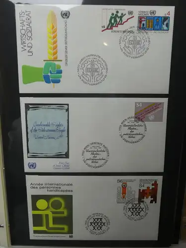 Vereinte Nationen Wien FDCs ab 1979 besammelt im Ring Binder #LY665