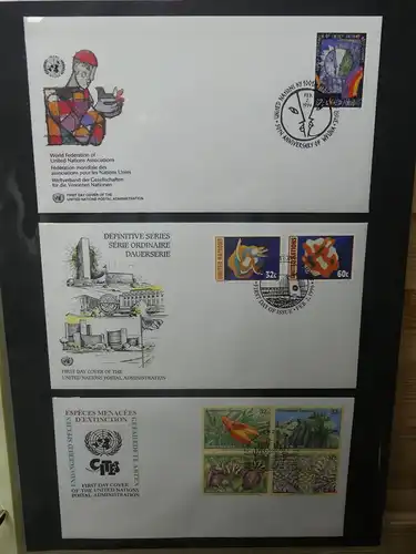 Vereinte Nationen New York FDCs ab 1988 besammelt im Ring Binder #LY664