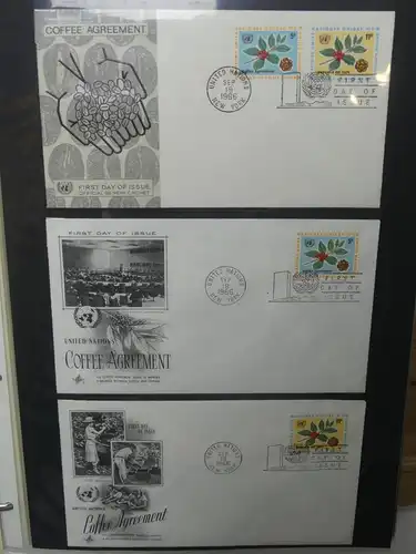 Vereinte Nationen New York FDCs ab 1966 besammelt im Ring Binder #LY663