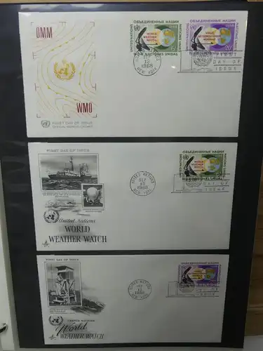 Vereinte Nationen New York FDCs ab 1966 besammelt im Ring Binder #LY663