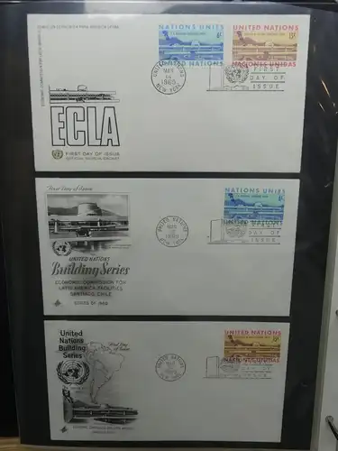 Vereinte Nationen New York FDCs ab 1966 besammelt im Ring Binder #LY663