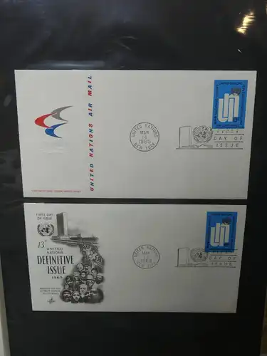 Vereinte Nationen New York FDCs ab 1966 besammelt im Ring Binder #LY663