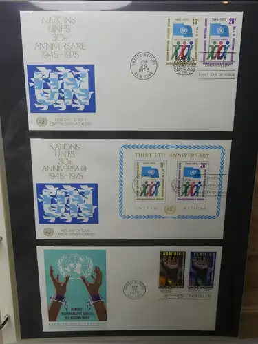 Vereinte Nationen New York FDCs ab 1966 besammelt im Ring Binder #LY663