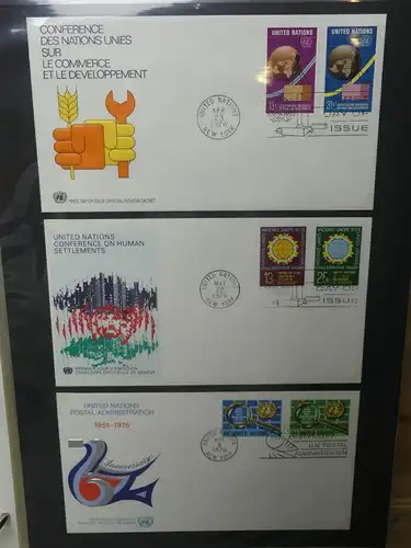 Vereinte Nationen New York FDCs ab 1966 besammelt im Ring Binder #LY663