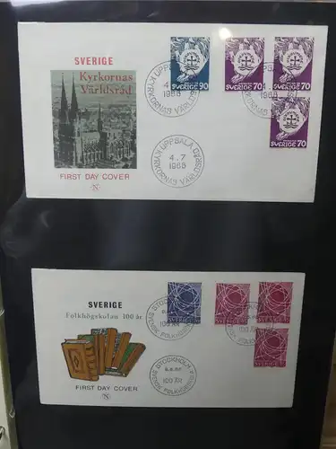 Schweden FDCs ab 1966 besammelt im Ring Binder #LY667