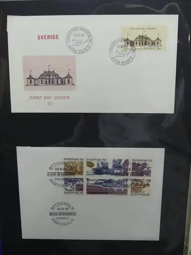 Schweden FDCs ab 1966 besammelt im Ring Binder #LY667