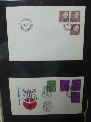 Schweden FDCs ab 1966 besammelt im Ring Binder #LY667