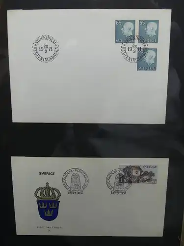 Schweden FDCs ab 1966 besammelt im Ring Binder #LY667