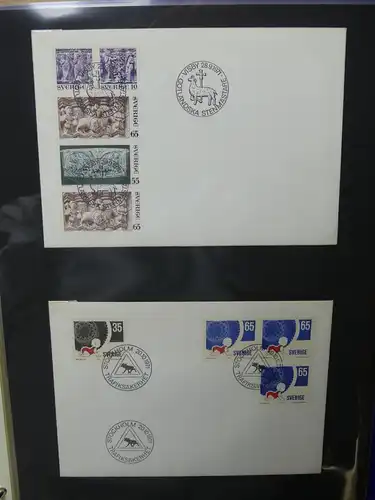 Schweden FDCs ab 1966 besammelt im Ring Binder #LY667