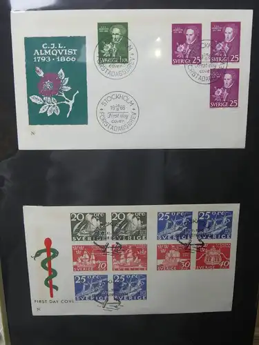 Schweden FDCs ab 1966 besammelt im Ring Binder #LY667