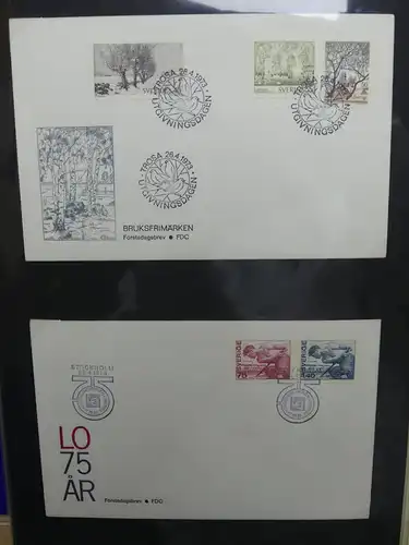 Schweden FDCs ab 1966 besammelt im Ring Binder #LY667