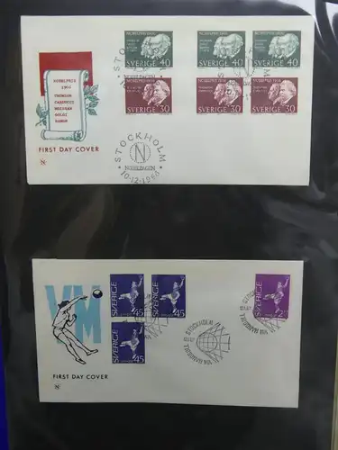 Schweden FDCs ab 1966 besammelt im Ring Binder #LY667