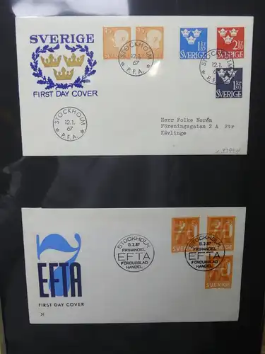 Schweden FDCs ab 1966 besammelt im Ring Binder #LY667