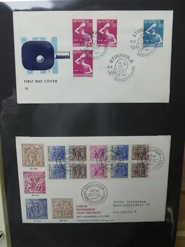 Schweden FDCs ab 1966 besammelt im Ring Binder #LY667