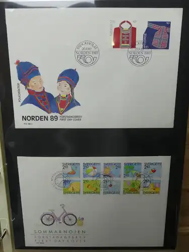 Schweden FDCs ab 1985 besammelt im Ring Binder #LY668