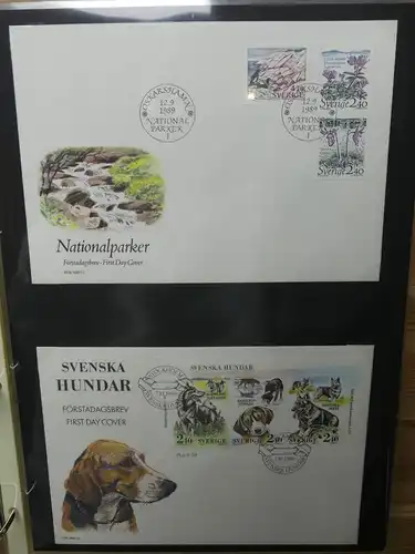 Schweden FDCs ab 1985 besammelt im Ring Binder #LY668