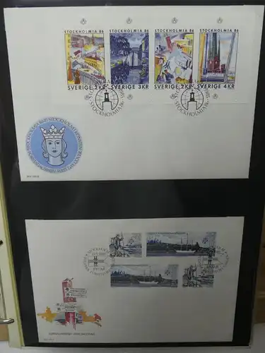 Schweden FDCs ab 1985 besammelt im Ring Binder #LY668