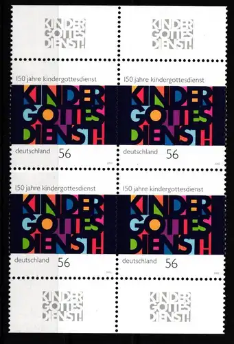 BRD Bund Viererblock 2256 postfrisch #KV519