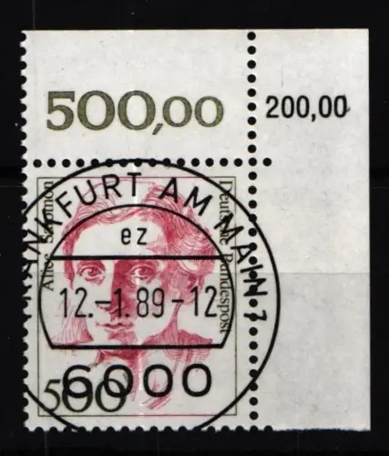 BRD Bund 1397 gestempelt KBWZ, Vollstempel, Originalgummi #KU408