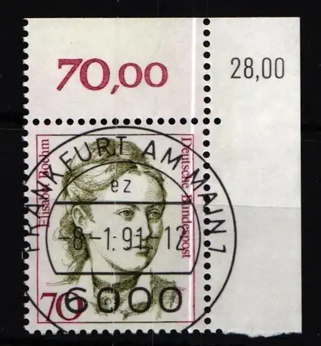 BRD Bund 1489 gestempelt KBWZ, Vollstempel, Originalgummi #KU403