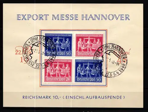 Alliierte Besetzung V Zd 1 gestempelt auf Ausstellerkarte #KU438