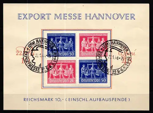 Alliierte Besetzung V Zd 1 gestempelt auf Ausstellerkarte #KU440