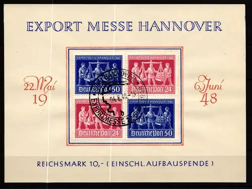 Alliierte Besetzung V Zd 1 gestempelt auf Ausstellerkarte #KU453