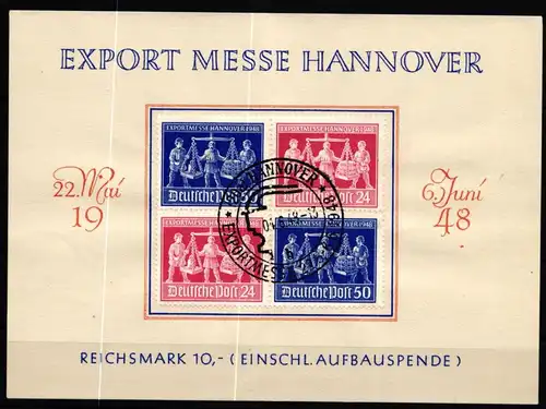 Alliierte Besetzung V Zd 1 gestempelt auf Ausstellerkarte #KU454