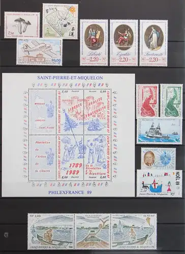 Saint-Pierre und Miquelon Jahrgang 1989 mit 569-585 postfrisch #KV062
