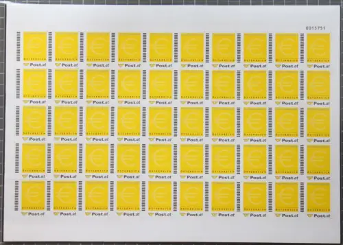 Österreich Ergänzungsmarken 2 postfrisch ohne Wertangabe als 50er Bogen #KV805