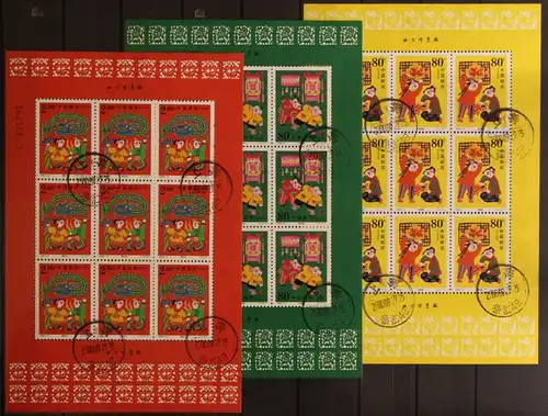 China 3111-3113 gestempelt als Kleinbogensatz #KX107