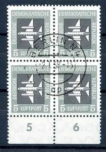 DDR 609 I + II gestempelt 2 Plattenfehler im 4er Block #GQ077