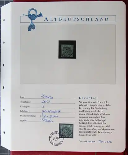 Baden 6 gestempelt Borek Garantie #KS284