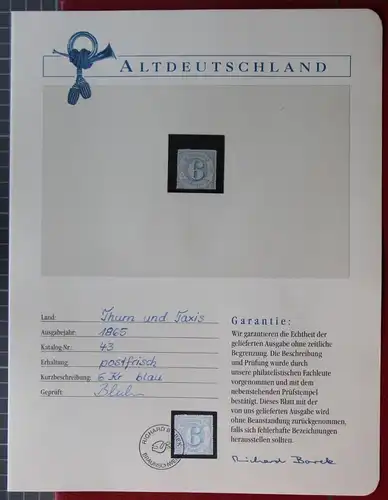 Thurn & Taxis 43 postfrisch Borek Garantie #KS309