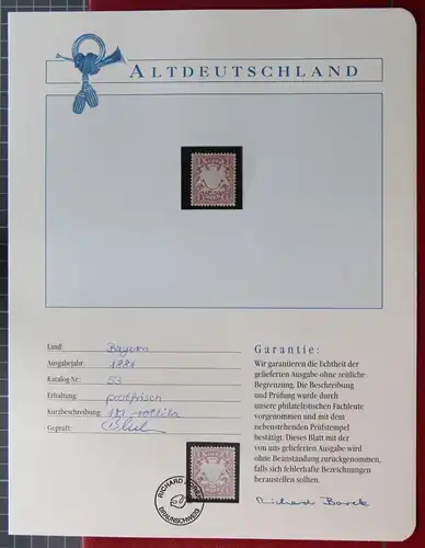 Bayern 53 postfrisch Borek Garantie #KS292