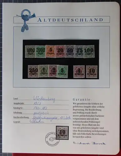 Altdeutschland Württemberg 171-183 postfrisch Borek Garantie #KS323