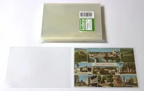 KOBRA T13 Postkartenhüllen für Ansichtskarten, dünne Qualität (100 Stück) #K-T13