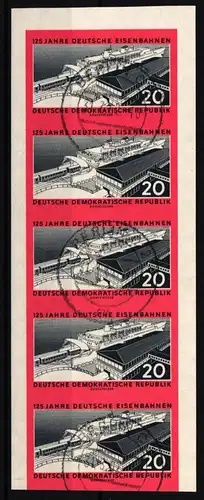 DDR 805B gestempelt als Fünferstreifen #KX678