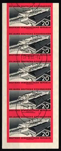 DDR 805B gestempelt als Fünferstreifen #KX679
