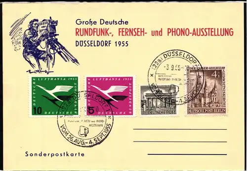 Berlin 106 gestempelt und mehr auf Sonderpostkarte Werbekarte #KU551